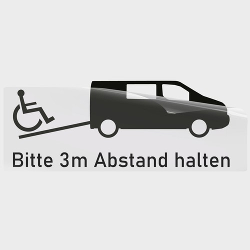 Aufkleber bitte abstand - 3m,
